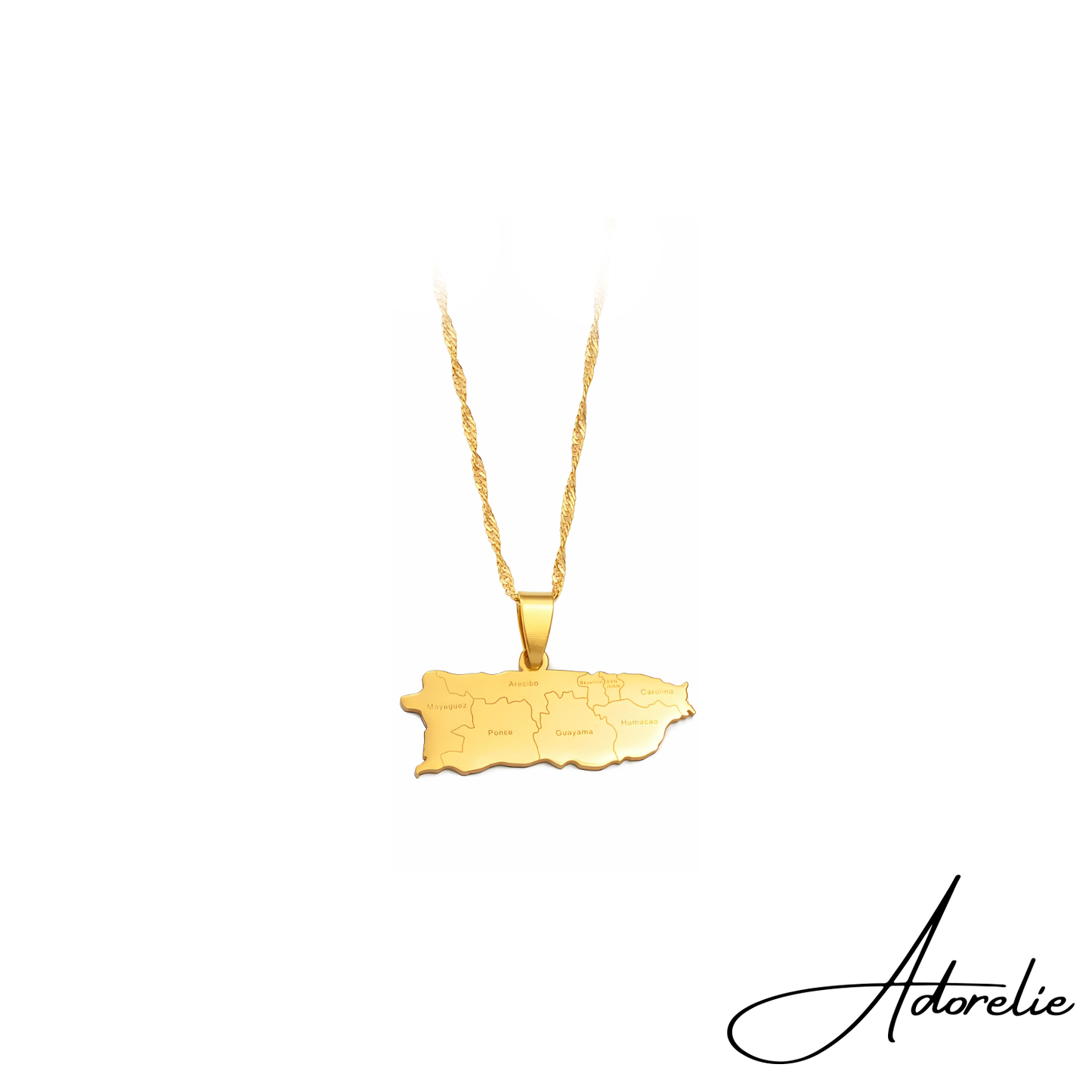 Adorelie⢠Puerto Ricošµš· Halskette mit Karte