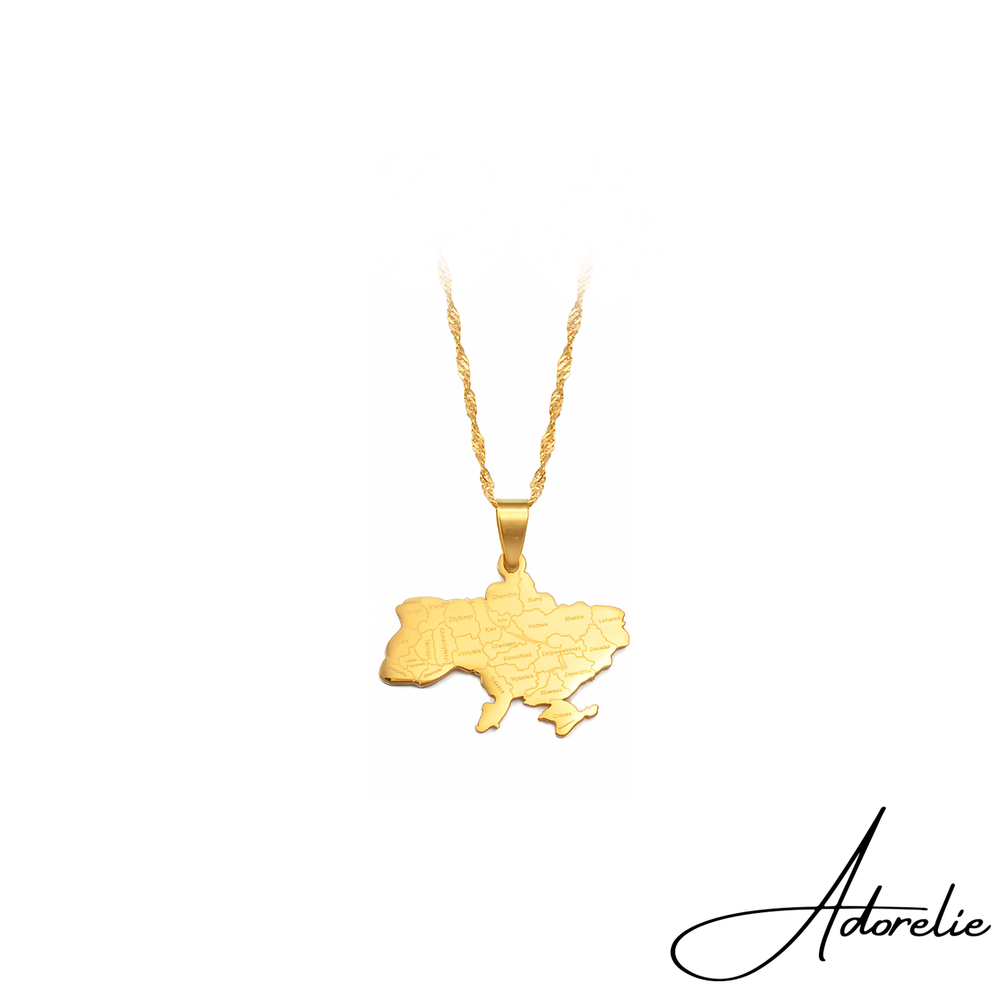 Adorelie⢠Ukrainešŗš¦ Halskette mit Karte