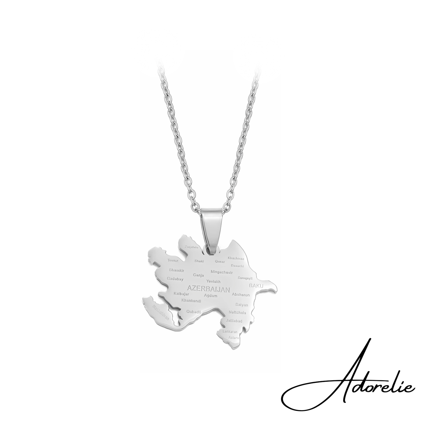 Adorelie⢠Aserbaidschanš¦šæ Halskette mit Karte