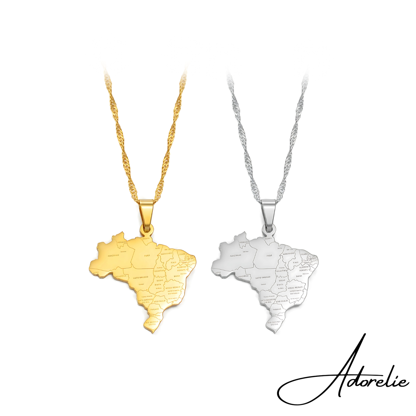 Adorelie⢠Brasilienš§š· Halskette mit Karte