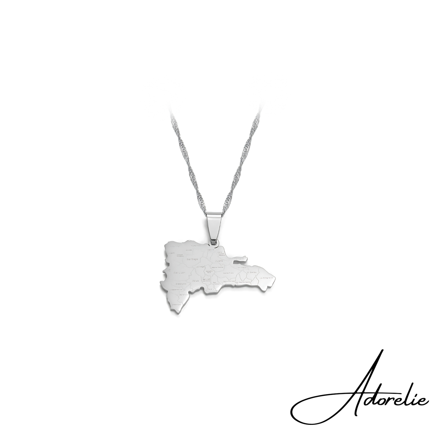 Adorelie⢠Dominikanische Republikš©š“ Halskette mit Karte