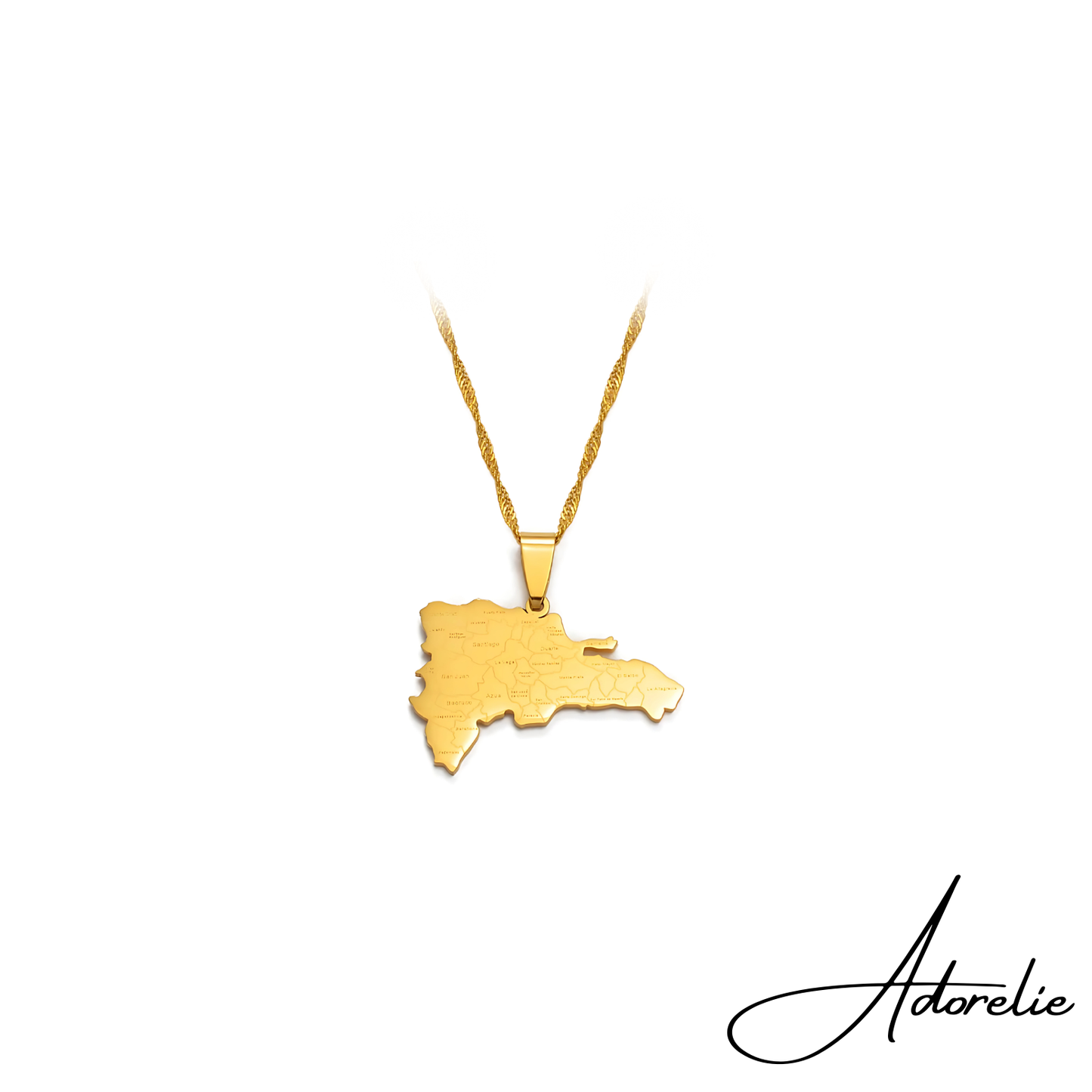 Adorelie⢠Dominikanische Republikš©š“ Halskette mit Karte