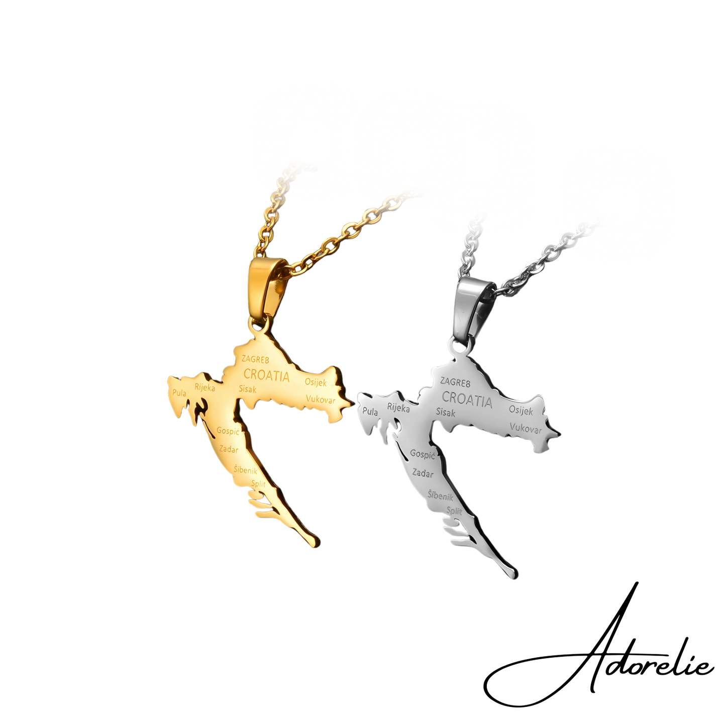 Adorelie™ Croatia🇭🇷 Necklace with Map