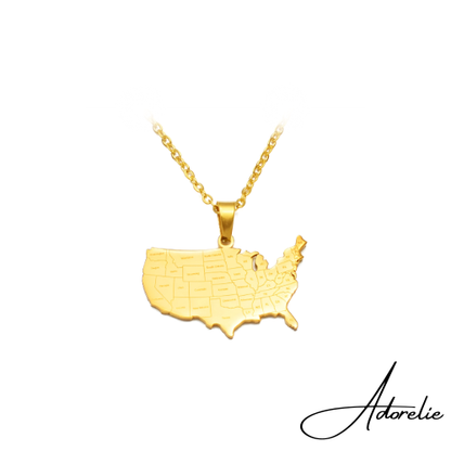 Adorelie™ America🇺🇸 Necklace with Map