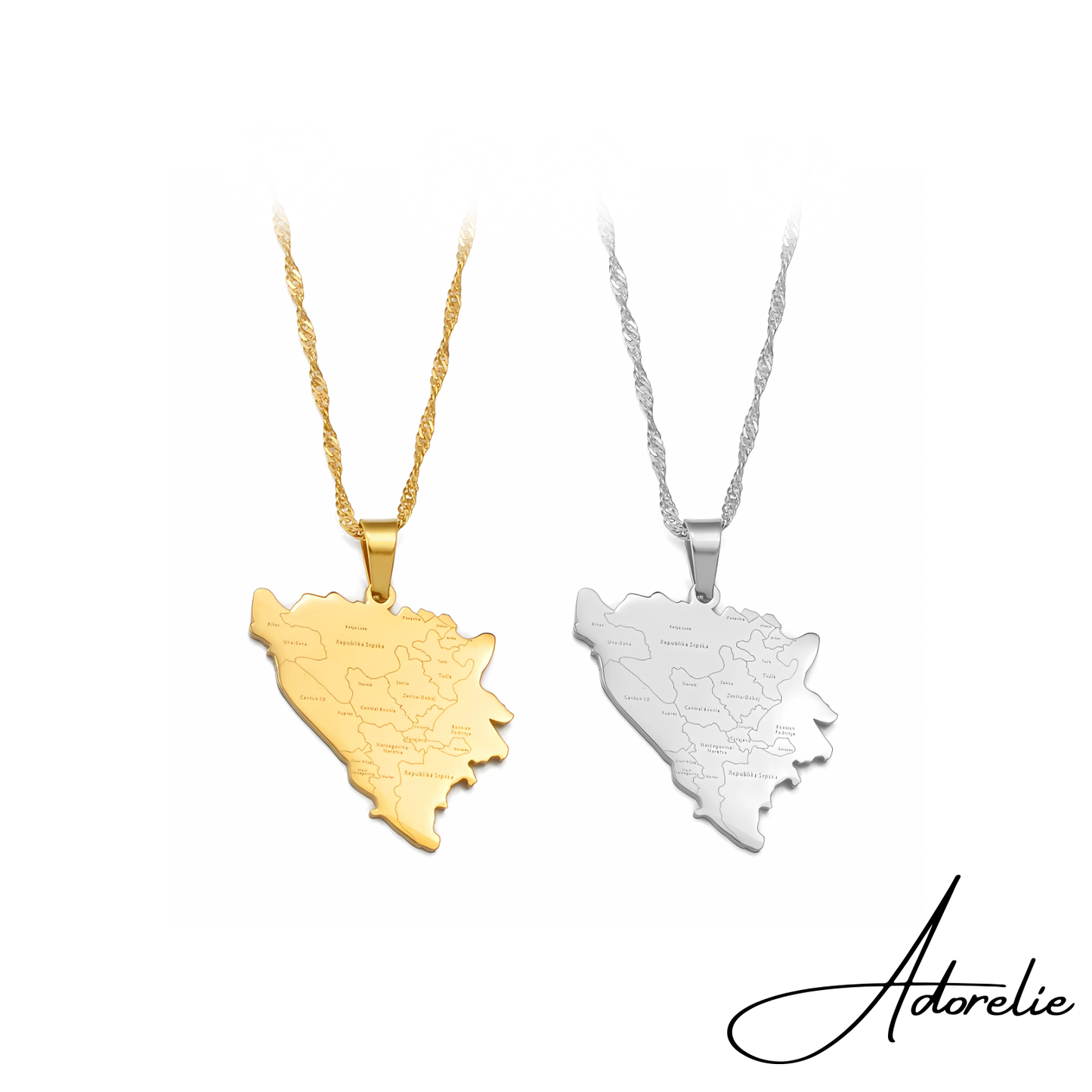 Adorelie™ Bosnia🇧🇦 Necklace with Card