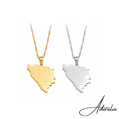 Adorelie™ Bosnia🇧🇦 Necklace with Card