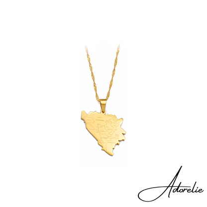Adorelie™ Bosnia🇧🇦 Necklace with Card